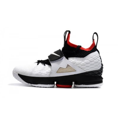 Nike Erkek Lebron 15 Beyaz / Siyah / Kırmızı Basketbol Ayakkabısı Türkiye - BQQA4OBN